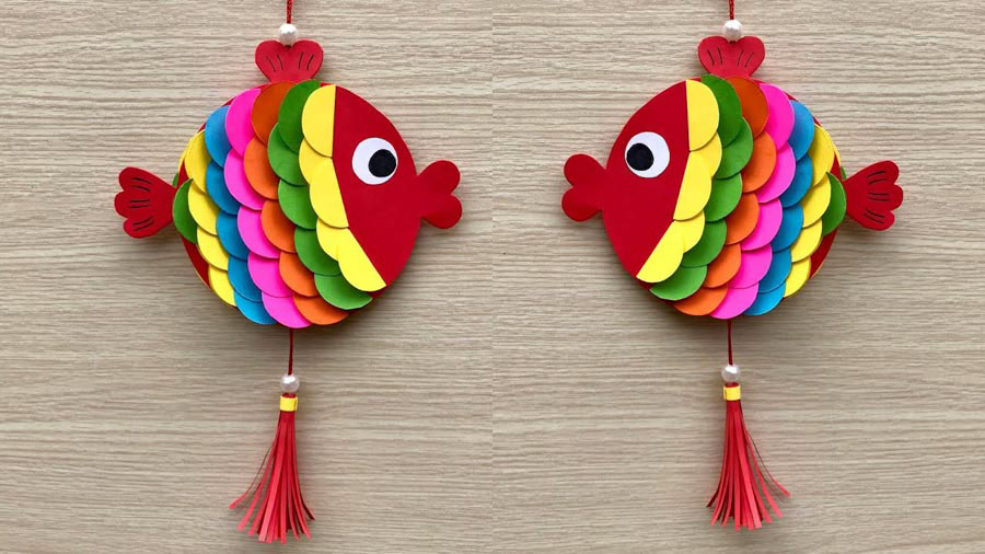 cách làm đèn trung thu bằng giấy màu