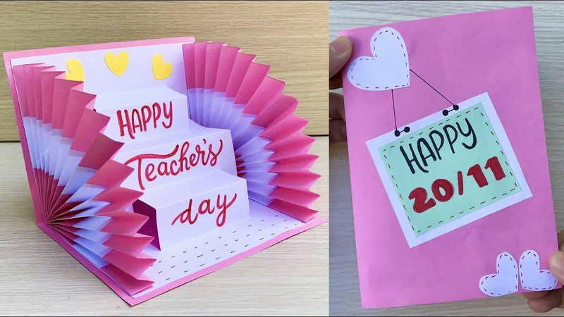 Thiệp 20/11 handmade 3D pop-up đơn giản