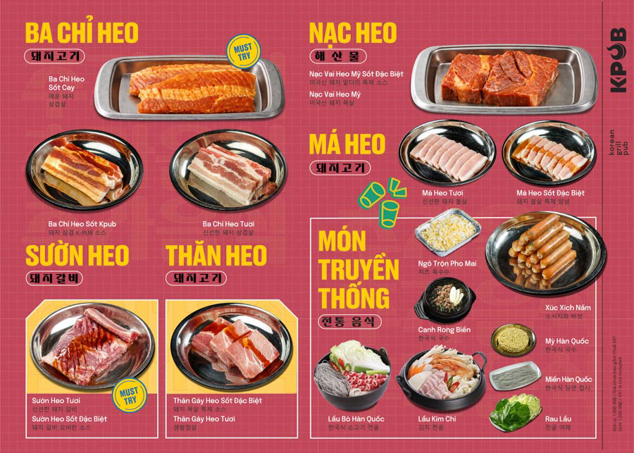 k pub menu bbq cập nhật