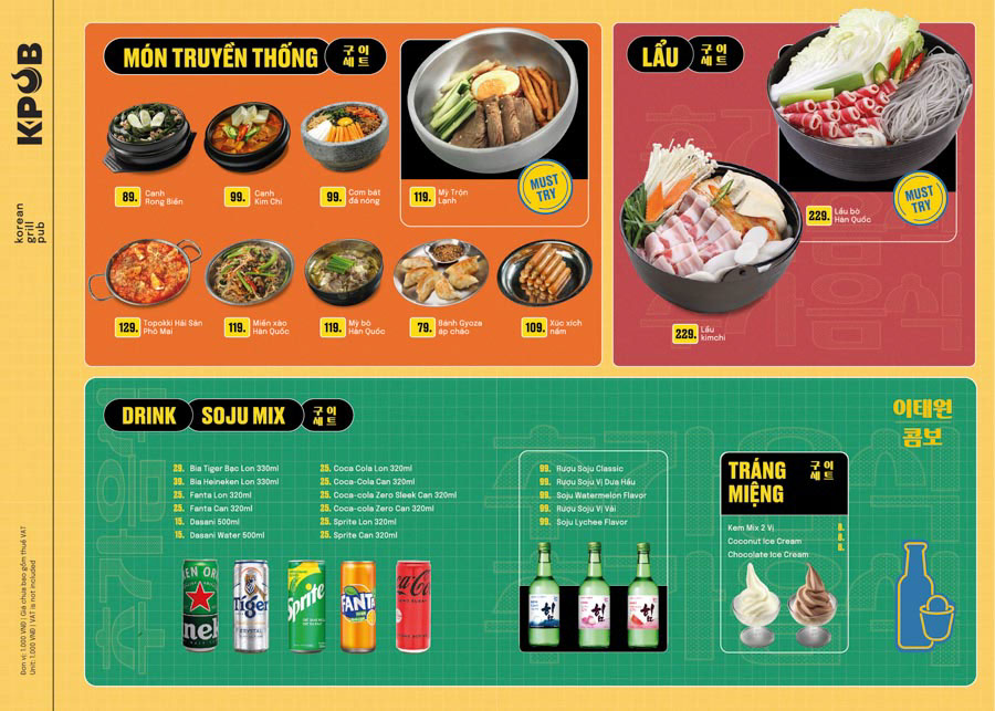 kpub bbq menu chi tiết