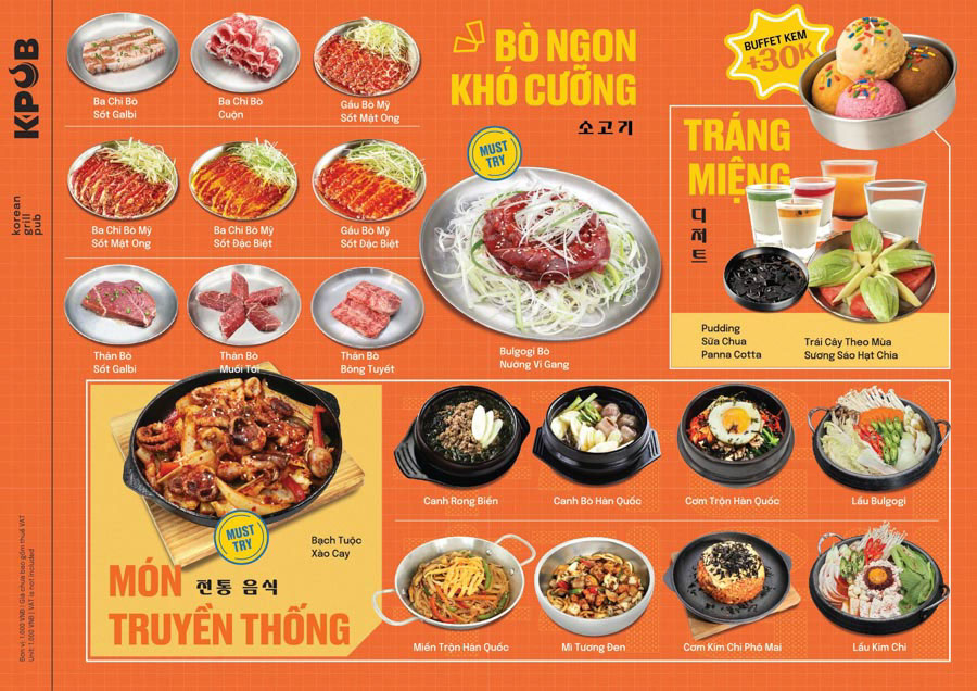 kpub menu chi tiết