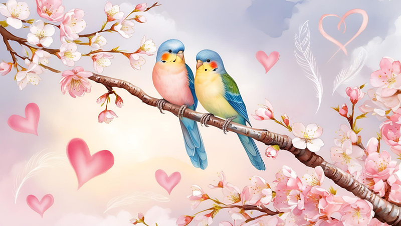 Alt: Tranh uyên ương làm quà cưới.