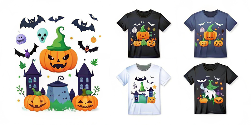 Áo thun họa tiết bí ngô ngày lễ Halloween độc đáo