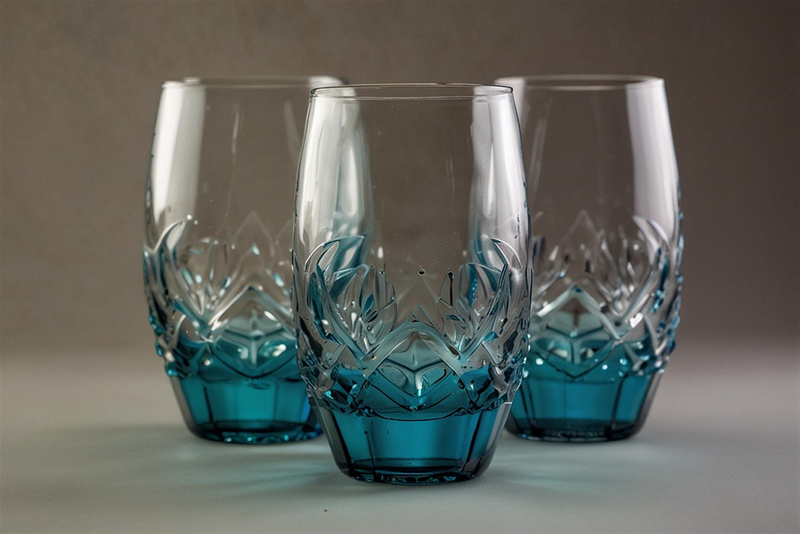 Alt: Bộ ly thủy tinh trong suốt.