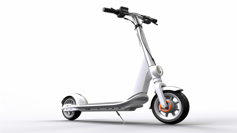 Bé gái di chuyển trên xe trượt scooter ngoài trời