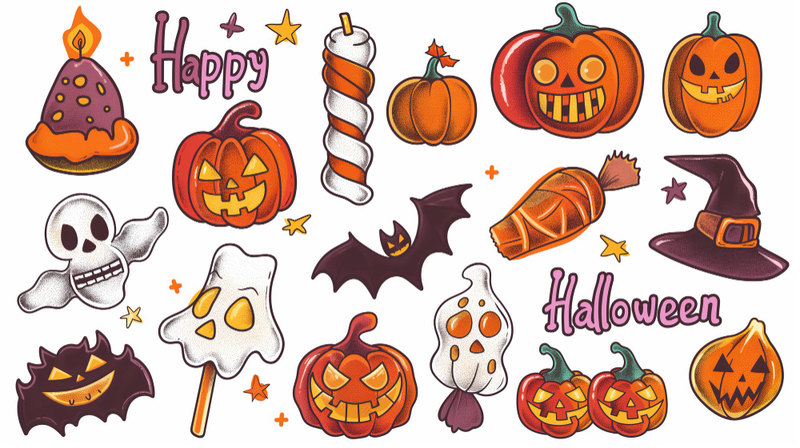 quà Halloween cho bé bộ sticker trang trí