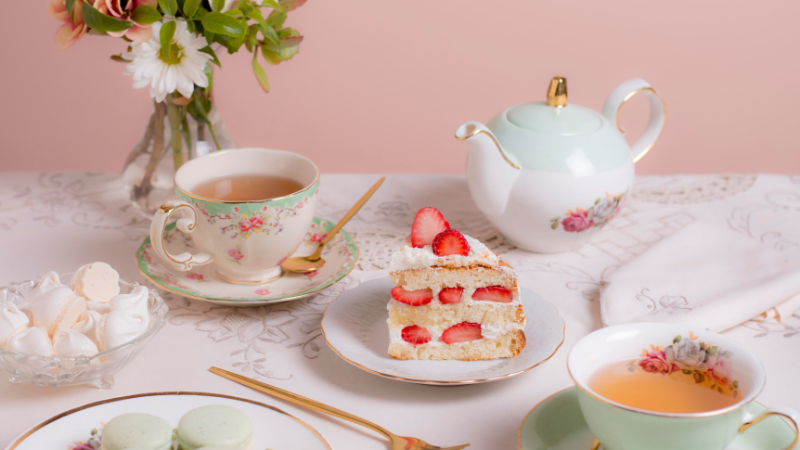 Set ấm trà và bánh thượng hạng làm quà tặng kỷ niệm thành lập công ty cao cấp và tinh tế
