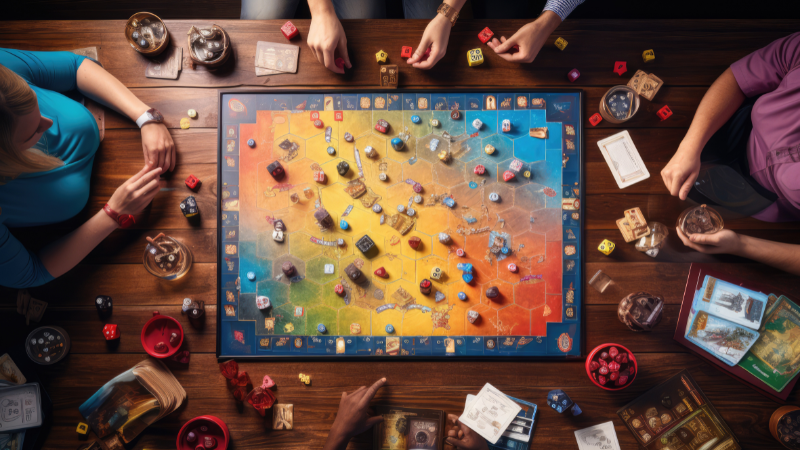 Nhân viên đi làm chơi board games thư giãn tại bàn