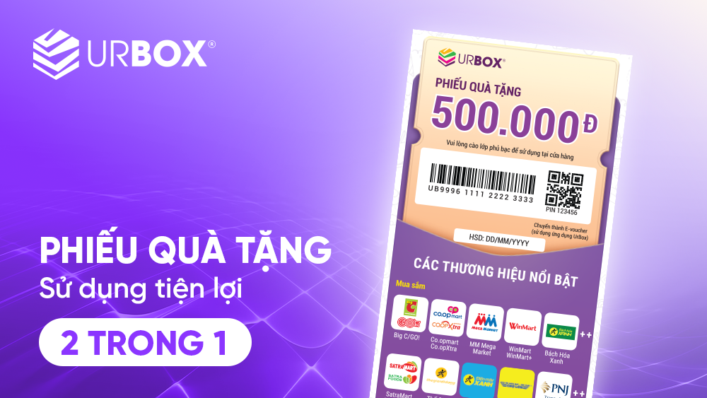 Phiếu quà tặng đa thương hiệu UrBox tiện lợi và phù hợp với người trẻ