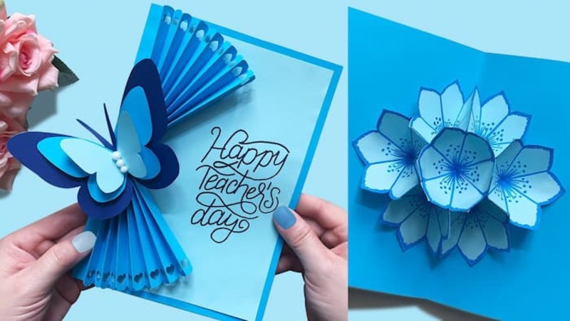 Làm thiệp 20/11 3D hình bướm nổi handmade