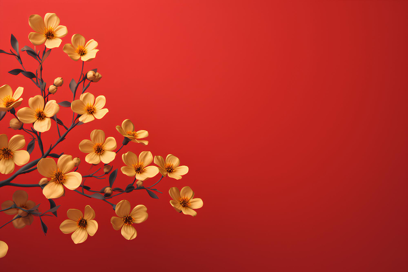 Alt: Trang trí Tết mầm non bằng nhành hoa mai giấy nhún đặt ở góc lớp học.