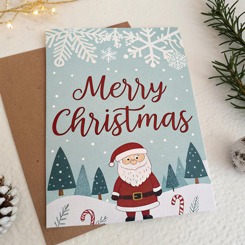 Alt: Thiệp Giáng sinh hình ông già Noel