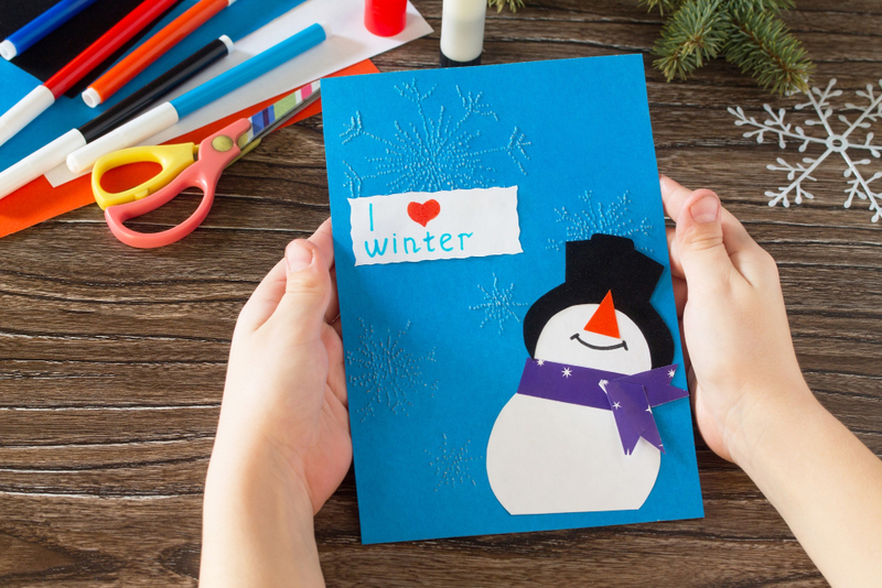 Alt: Thiệp Noel handmade hình người tuyết